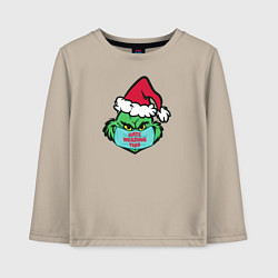 Лонгслив хлопковый детский Covid Grinch, цвет: миндальный