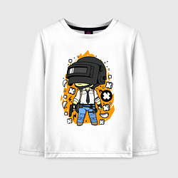 Лонгслив хлопковый детский PUBG, цвет: белый