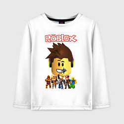 Лонгслив хлопковый детский ROBLOX, цвет: белый