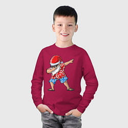 Лонгслив хлопковый детский Santa Dab, цвет: маджента — фото 2