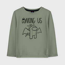Лонгслив хлопковый детский Among Us, цвет: авокадо