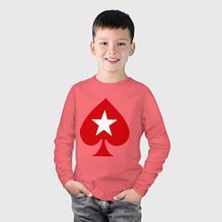 Лонгслив хлопковый детский Покер Пики Poker Stars, цвет: коралловый — фото 2