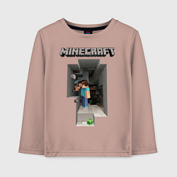 Лонгслив хлопковый детский Minecraft, цвет: пыльно-розовый