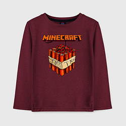 Лонгслив хлопковый детский Minecraft, цвет: меланж-бордовый