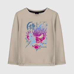 Лонгслив хлопковый детский Cyberpunk 2077 Геометрия, цвет: миндальный
