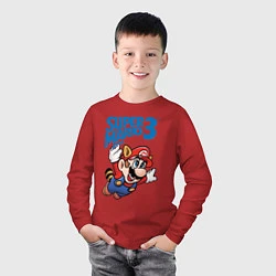 Лонгслив хлопковый детский Mario 3, цвет: красный — фото 2