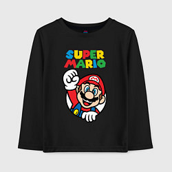 Лонгслив хлопковый детский Mario, цвет: черный