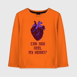 Лонгслив хлопковый детский Bring Me The Horizon 2D Сердце, цвет: оранжевый