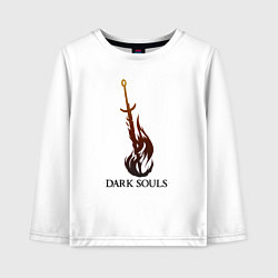 Лонгслив хлопковый детский Dark Souls - Bonfire, цвет: белый