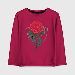 Лонгслив хлопковый детский Skull&Rose, цвет: маджента