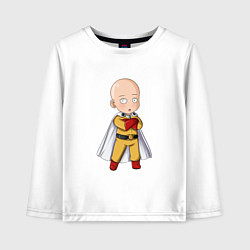 Лонгслив хлопковый детский Сайтама в детстве, цвет: белый