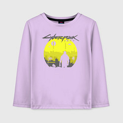 Лонгслив хлопковый детский Cyberpunk 2077 CITY, цвет: лаванда