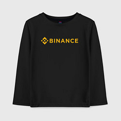 Лонгслив хлопковый детский BINANCE БИНАНС БИРЖА, цвет: черный