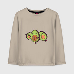 Лонгслив хлопковый детский Авокадо играют в Регби, цвет: миндальный