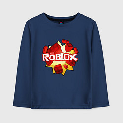 Лонгслив хлопковый детский ROBLOX LOGO, цвет: тёмно-синий
