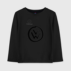 Лонгслив хлопковый детский Volkswagen, цвет: черный