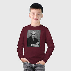 Лонгслив хлопковый детский Валерий Меладзе, цвет: меланж-бордовый — фото 2