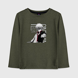 Лонгслив хлопковый детский Гинтама, цвет: меланж-хаки