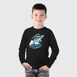 Лонгслив хлопковый детский SHARK POWER, цвет: черный — фото 2