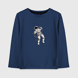 Лонгслив хлопковый детский Космонавт, цвет: тёмно-синий