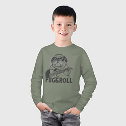 Лонгслив хлопковый детский Pug & Roll, цвет: авокадо — фото 2