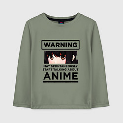 Детский лонгслив Warning ANIME