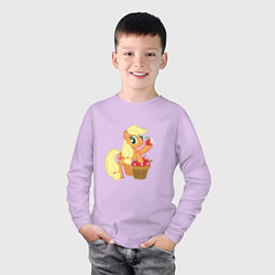 Лонгслив хлопковый детский Applejack, цвет: лаванда — фото 2