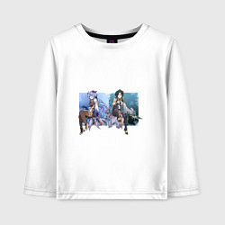 Лонгслив хлопковый детский Гань Юй и Сяо, цвет: белый