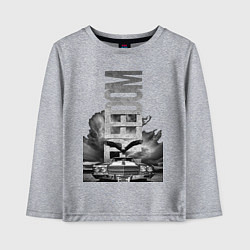Лонгслив хлопковый детский Орел на машине, цвет: меланж