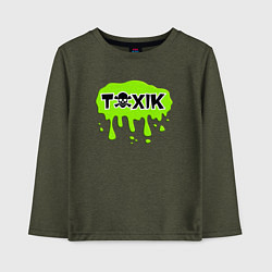 Лонгслив хлопковый детский Токсик toxik, цвет: меланж-хаки