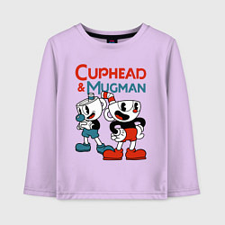 Лонгслив хлопковый детский Cuphead & Mugman, цвет: лаванда