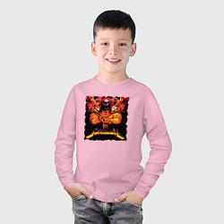 Лонгслив хлопковый детский METALLICA SKULL, цвет: светло-розовый — фото 2