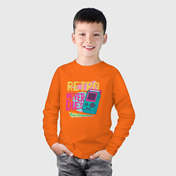 Лонгслив хлопковый детский Retro never dies, цвет: оранжевый — фото 2