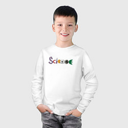 Лонгслив хлопковый детский Science, цвет: белый — фото 2