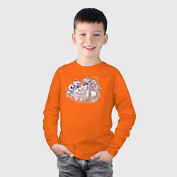 Лонгслив хлопковый детский Cuphead, цвет: оранжевый — фото 2