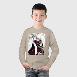 Лонгслив хлопковый детский Hitsugaya Toshiro, цвет: миндальный — фото 2