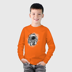Лонгслив хлопковый детский Космонавт, цвет: оранжевый — фото 2