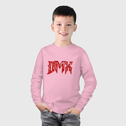 Лонгслив хлопковый детский DMX - Red & White, цвет: светло-розовый — фото 2
