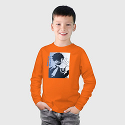 Лонгслив хлопковый детский Моя геройская академия Даби, цвет: оранжевый — фото 2