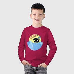 Лонгслив хлопковый детский Slide Bender, цвет: маджента — фото 2