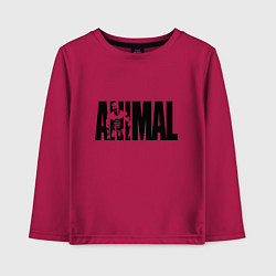 Лонгслив хлопковый детский ANIMAL ЭНИМАЛ, цвет: маджента
