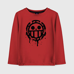 Лонгслив хлопковый детский One Piece знак черной краской, цвет: красный