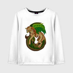 Лонгслив хлопковый детский Древесная крылатая лиса, цвет: белый