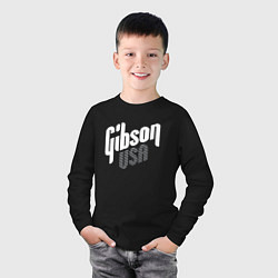 Лонгслив хлопковый детский GIBSON USA, цвет: черный — фото 2