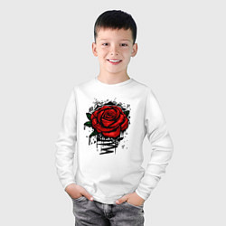 Лонгслив хлопковый детский Красная Роза Red Rose, цвет: белый — фото 2