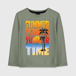 Лонгслив хлопковый детский SUMMER TIME, цвет: авокадо