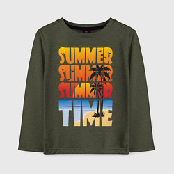 Лонгслив хлопковый детский SUMMER TIME, цвет: меланж-хаки