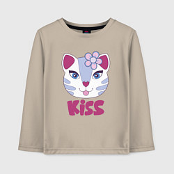 Лонгслив хлопковый детский Kiss Cat, цвет: миндальный