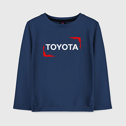 Лонгслив хлопковый детский Тойота - Огонь, цвет: тёмно-синий
