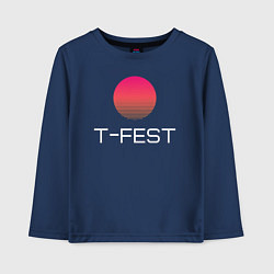 Лонгслив хлопковый детский T-Fest, цвет: тёмно-синий